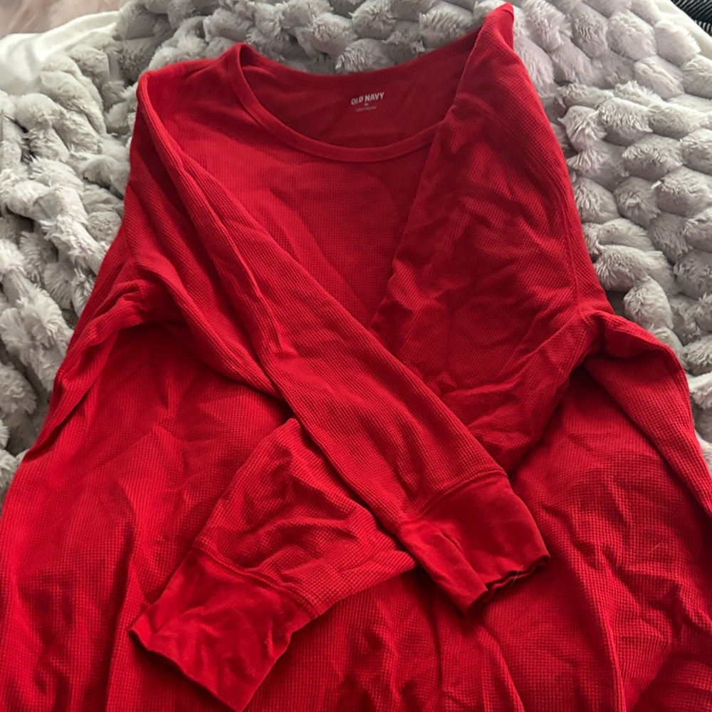 Old Navy Bright Red Long Sleeve Shirt